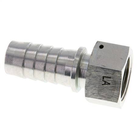 25x40 mm & G1'' Verzinkt Stalen Slangpilaar met Wartelmoer DIN EN 14423 / DIN 2826