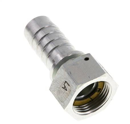 25x40 mm & G1'' Verzinkt Stalen Slangpilaar met Wartelmoer DIN EN 14423 / DIN 2826