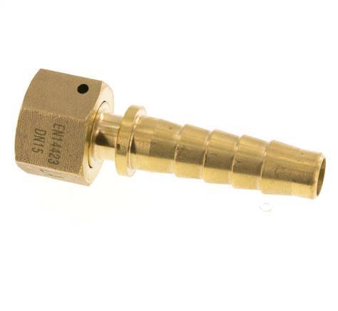 13x25 mm & G1/2'' Messing Slangpilaar met Wartelmoer DIN EN 14423 / DIN 2826