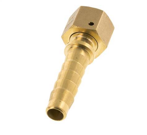 13x25 mm & G1/2'' Messing Slangpilaar met Wartelmoer DIN EN 14423 / DIN 2826