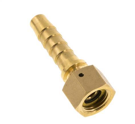 13x25 mm & G1/2'' Messing Slangpilaar met Wartelmoer DIN EN 14423 / DIN 2826