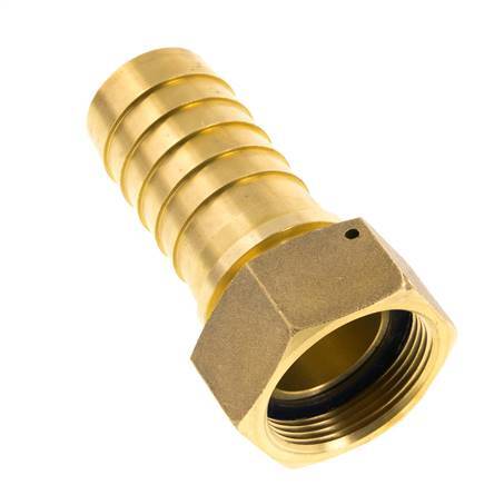 38x54 mm & G1-1/2'' Messing Slangpilaar met Wartelmoer DIN EN 14423 / DIN 2826