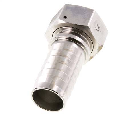32x48 mm & G1-1/4'' RVS 1.4301 Slangpilaar met Wartelmoer DIN EN 14423 / DIN 2826