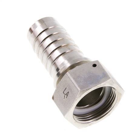 32x48 mm & G1-1/4'' RVS 1.4301 Slangpilaar met Wartelmoer DIN EN 14423 / DIN 2826