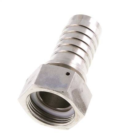 32x48 mm & G1-1/4'' RVS 1.4301 Slangpilaar met Wartelmoer DIN EN 14423 / DIN 2826
