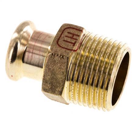 Perskoppeling - 15mm Persmof & R 3/4'' Buiseinde - Koperlegering