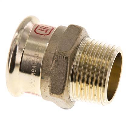 Perskoppeling - 35mm Persmof & R 1'' Buiseinde - Koperlegering