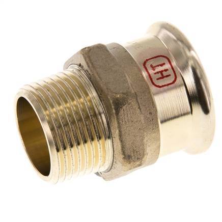 Perskoppeling - 35mm Persmof & R 1'' Buiseinde - Koperlegering