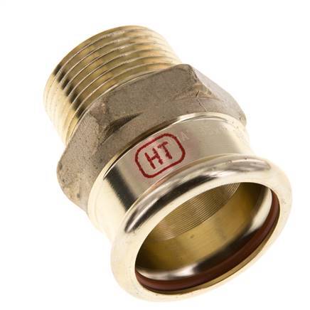 Perskoppeling - 35mm Persmof & R 1'' Buiseinde - Koperlegering
