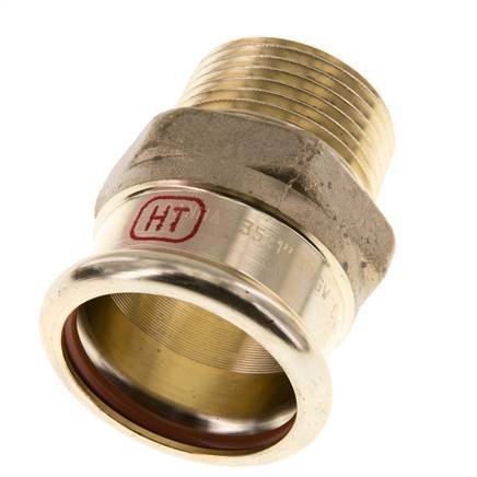 Perskoppeling - 35mm Persmof & R 1'' Buiseinde - Koperlegering