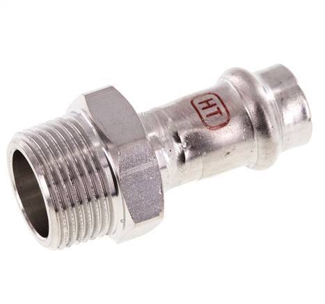 Perskoppeling - 15mm Persmof & R 3/4'' Buiseinde - RVS