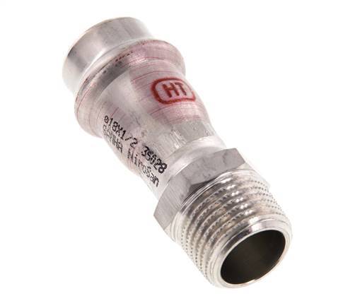 Perskoppeling - 18mm Persmof & R 1/2'' Buiseinde - RVS