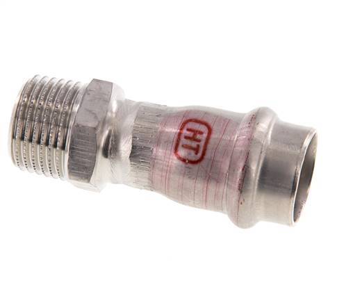 Perskoppeling - 18mm Persmof & R 1/2'' Buiseinde - RVS