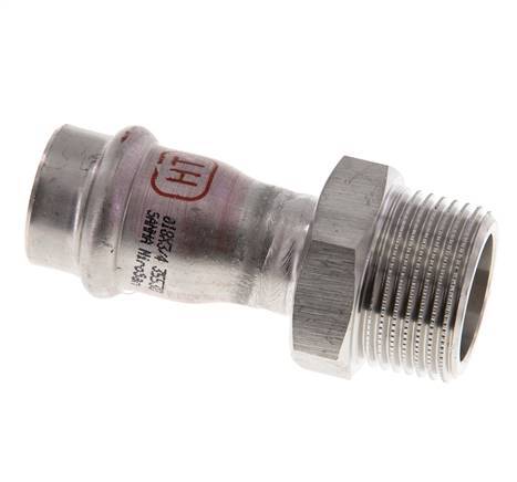 Perskoppeling - 18mm Persmof & R 3/4'' Buiseinde - RVS