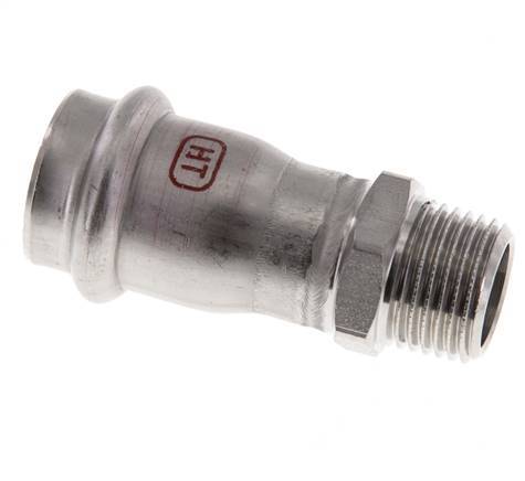 Perskoppeling - 22mm Persmof & R 1/2'' Buiseinde - RVS