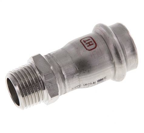 Perskoppeling - 22mm Persmof & R 1/2'' Buiseinde - RVS