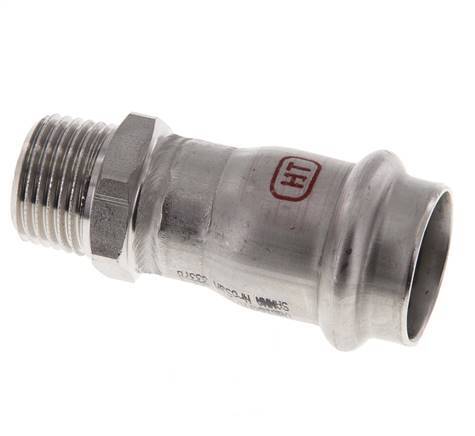 Perskoppeling - 22mm Persmof & R 1/2'' Buiseinde - RVS