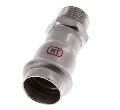 Perskoppeling - 22mm Persmof & R 1/2'' Buiseinde - RVS