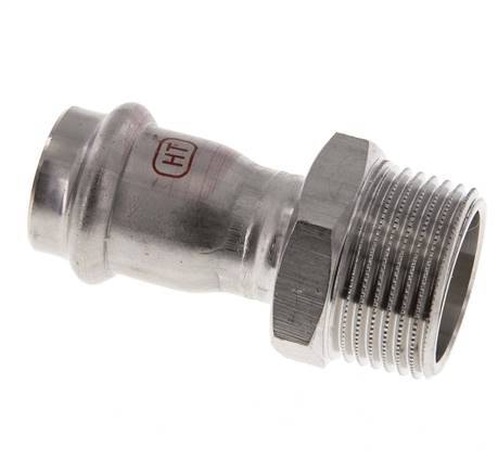 Perskoppeling - 22mm Persmof & R 1'' Buiseinde - RVS