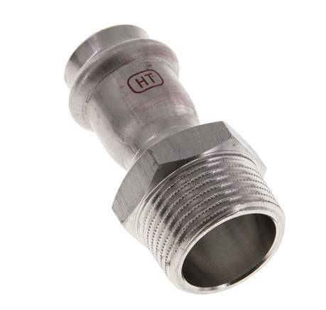Perskoppeling - 22mm Persmof & R 1'' Buiseinde - RVS