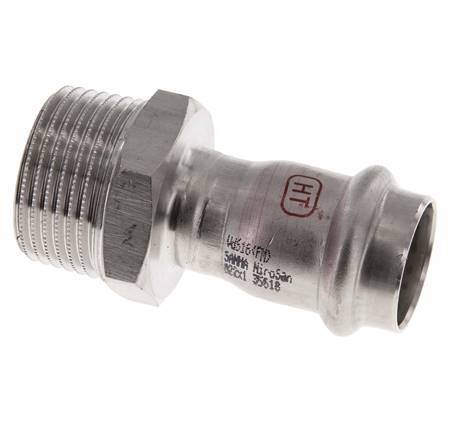 Perskoppeling - 22mm Persmof & R 1'' Buiseinde - RVS