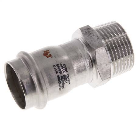 Perskoppeling - 28mm Persmof & R 1'' Buiseinde - RVS