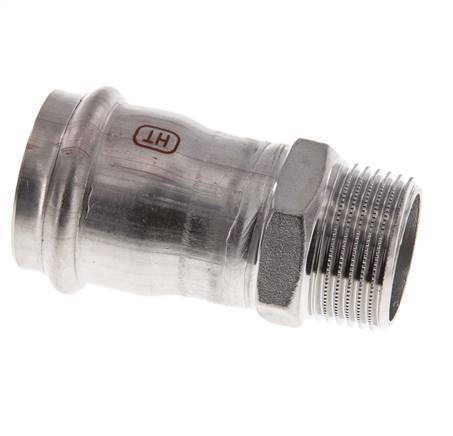 Perskoppeling - 35mm Persmof & R 1'' Buiseinde - RVS