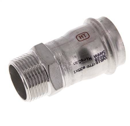 Perskoppeling - 35mm Persmof & R 1'' Buiseinde - RVS