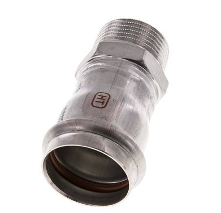 Perskoppeling - 35mm Persmof & R 1'' Buiseinde - RVS