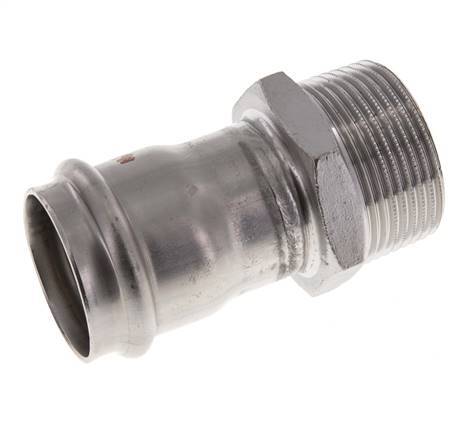 Perskoppeling - 35mm Persmof & R 1-1/4'' Buiseinde - RVS