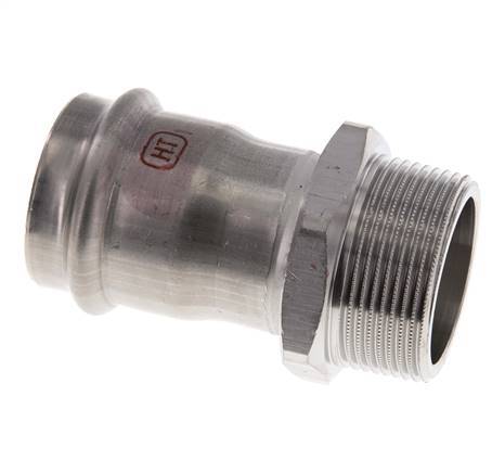 Perskoppeling - 42mm Persmof & R 1-1/2'' Buiseinde - RVS