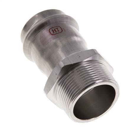 Perskoppeling - 42mm Persmof & R 1-1/2'' Buiseinde - RVS