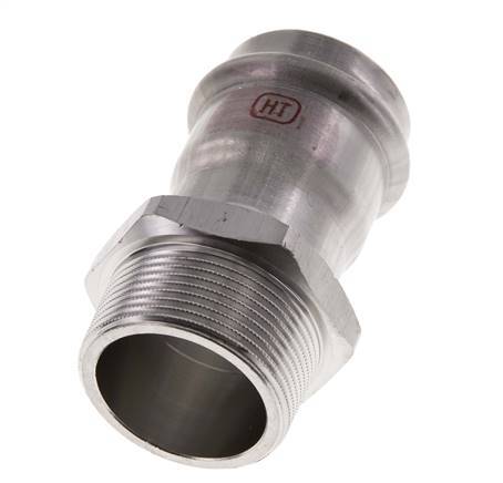 Perskoppeling - 42mm Persmof & R 1-1/2'' Buiseinde - RVS