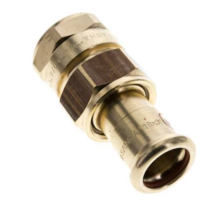 Perskoppeling wartelmoer - 18mm & Rp 3/4'' Persmof - Koperlegering Vlakke Afdichting