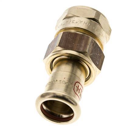 Perskoppeling wartelmoer - 18mm & Rp 3/4'' Persmof - Koperlegering Vlakke Afdichting