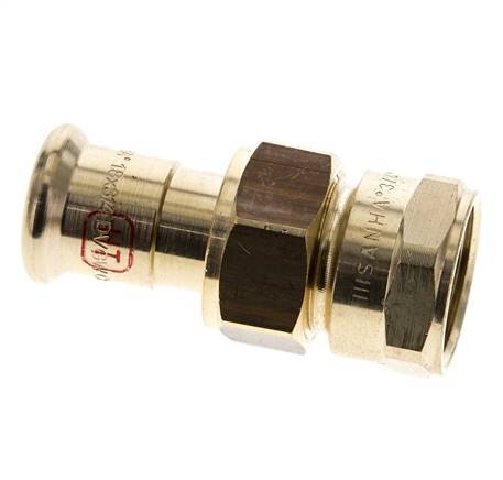 Perskoppeling wartelmoer - 18mm & Rp 3/4'' Persmof - Koperlegering Vlakke Afdichting