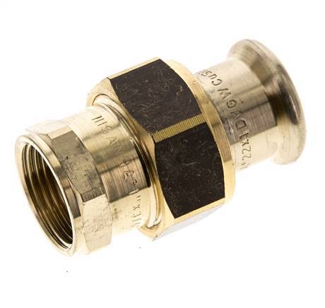 Perskoppeling wartelmoer - 22mm & Rp 3/4'' Persmof - Koperlegering Vlakke Afdichting