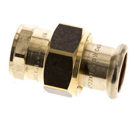 Perskoppeling wartelmoer - 22mm & Rp 3/4'' Persmof - Koperlegering Vlakke Afdichting