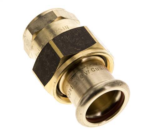 Perskoppeling wartelmoer - 22mm & Rp 3/4'' Persmof - Koperlegering Vlakke Afdichting