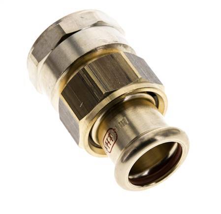 Perskoppeling wartelmoer - 22mm & Rp 1'' Persmof - Koperlegering Vlakke Afdichting