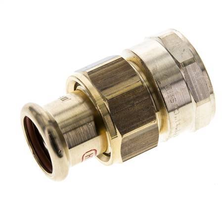 Perskoppeling wartelmoer - 22mm & Rp 1'' Persmof - Koperlegering Vlakke Afdichting