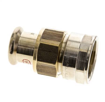 Perskoppeling wartelmoer - 22mm & Rp 1'' Persmof - Koperlegering Vlakke Afdichting