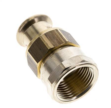 Perskoppeling wartelmoer - 22mm & Rp 1'' Persmof - Koperlegering Vlakke Afdichting