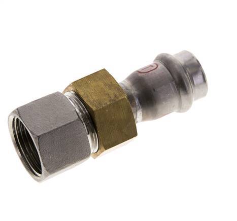 Perskoppeling wartelmoer - 18mm & Rp 3/4'' Persmof - RVS Vlakke Afdichting