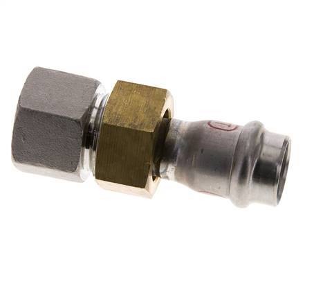Perskoppeling wartelmoer - 18mm & Rp 3/4'' Persmof - RVS Vlakke Afdichting