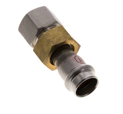 Perskoppeling wartelmoer - 18mm & Rp 3/4'' Persmof - RVS Vlakke Afdichting