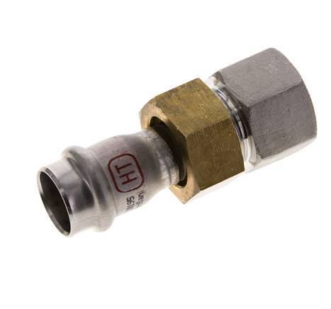 Perskoppeling wartelmoer - 18mm & Rp 3/4'' Persmof - RVS Vlakke Afdichting