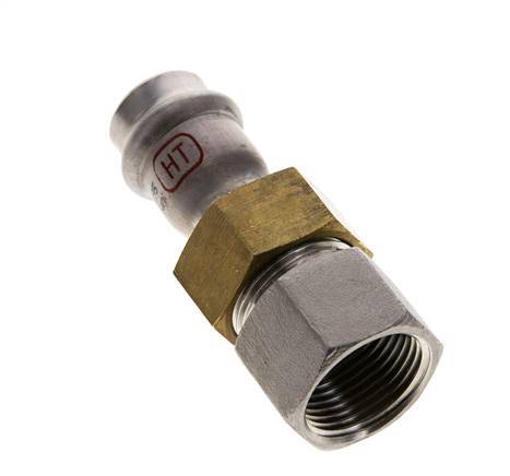 Perskoppeling wartelmoer - 18mm & Rp 3/4'' Persmof - RVS Vlakke Afdichting
