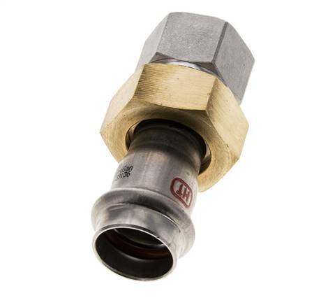 Perskoppeling wartelmoer - 22mm & Rp 3/4'' Persmof - RVS Vlakke Afdichting