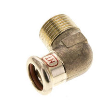 90deg Elbow Press Fitting - 15mm Female & R 1/2'' Male - Copper alloy